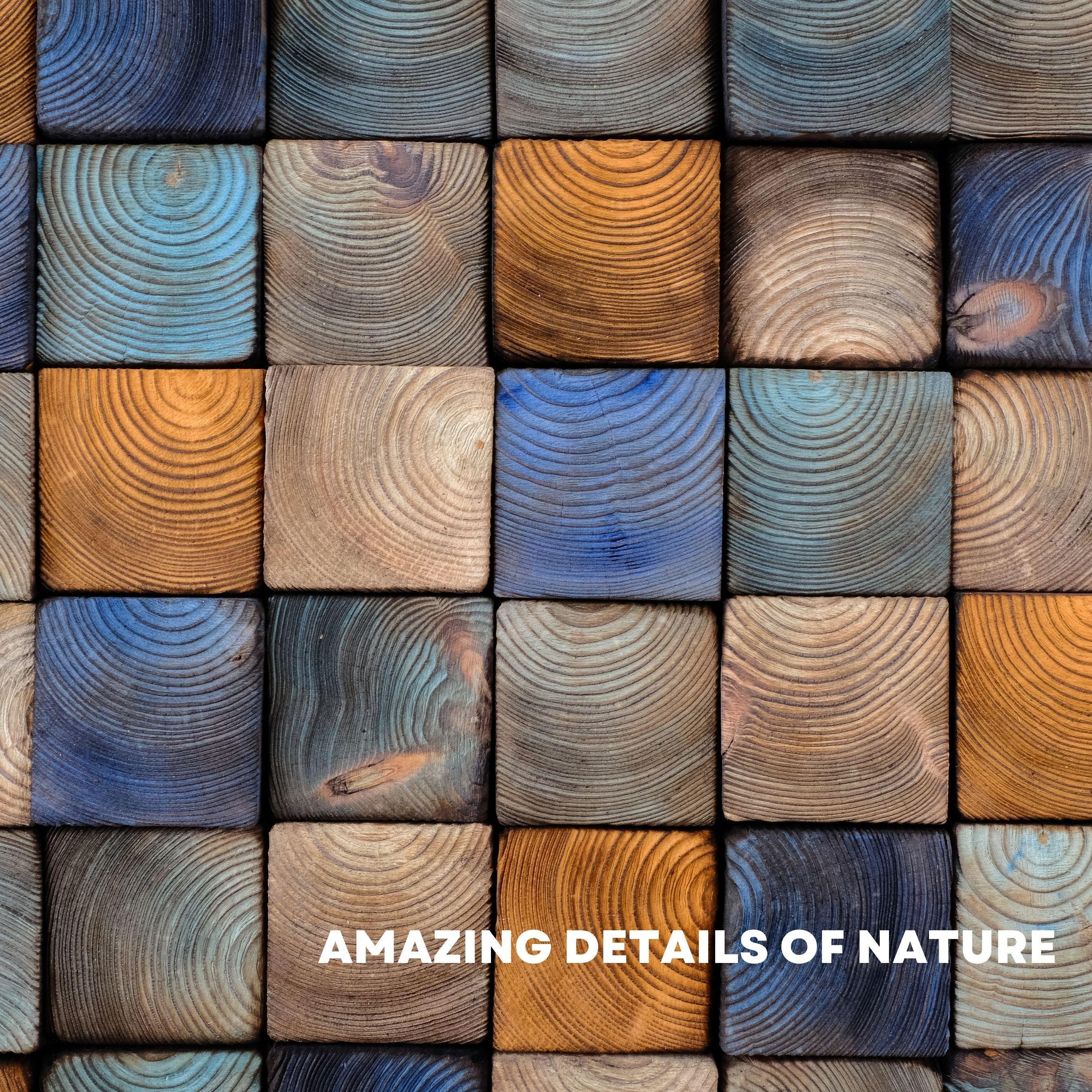 Smoked blue wood wall sculpture by Artdesigna, modern abstract wall art with textured wooden design for contemporary decor.