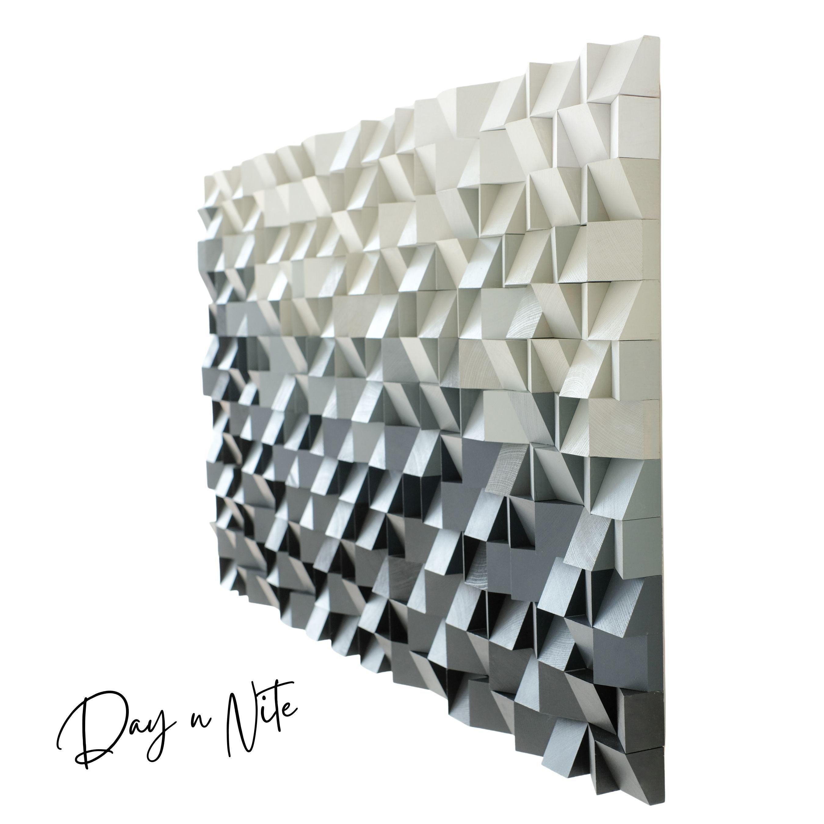 Wood wall art sculpture by Artdesigna featuring a Day n Nite design, intricate wooden details for wall decoration.
