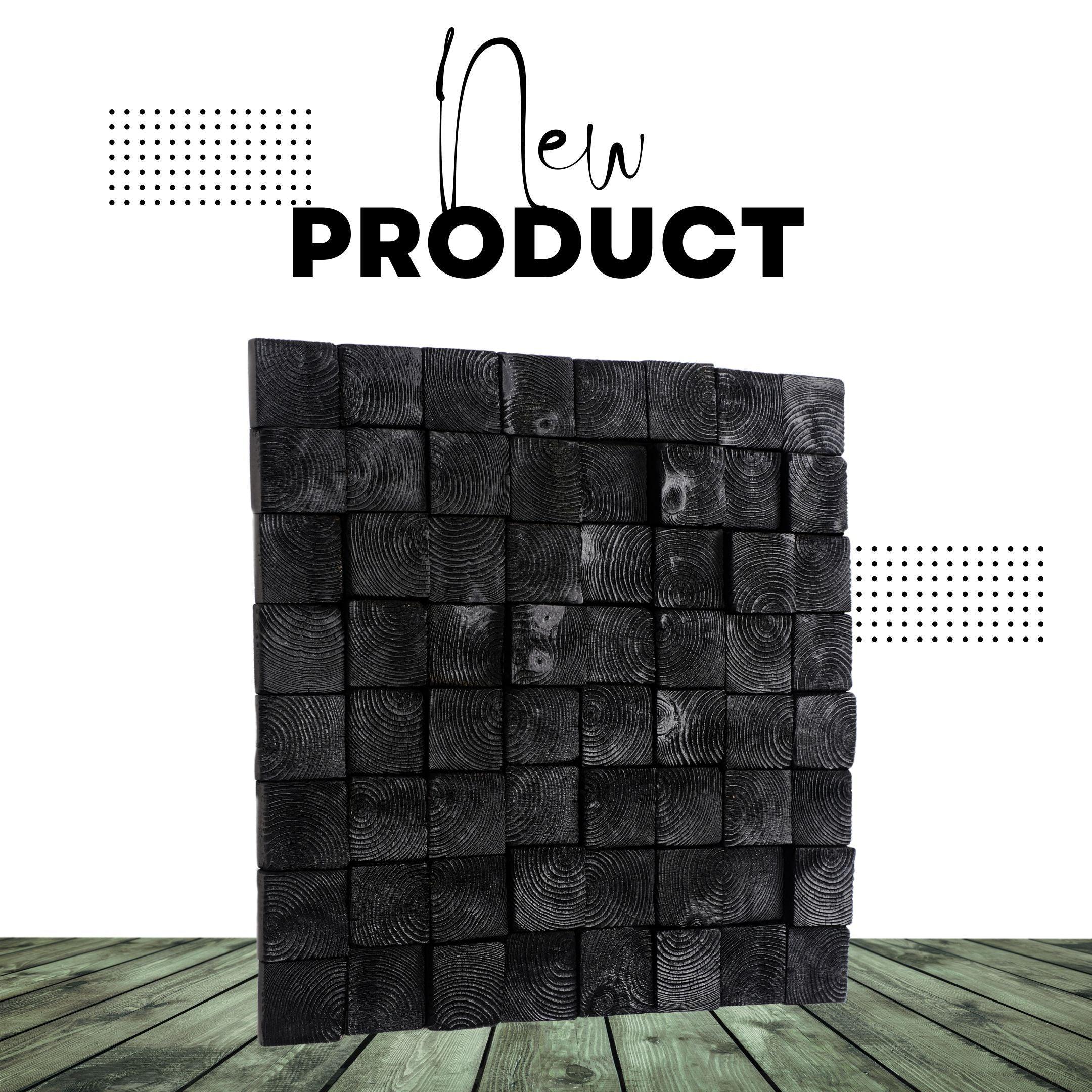 Smoked black wood wall sculpture by Artdesigna, modern wooden wall art with abstract, textured design for contemporary decor.