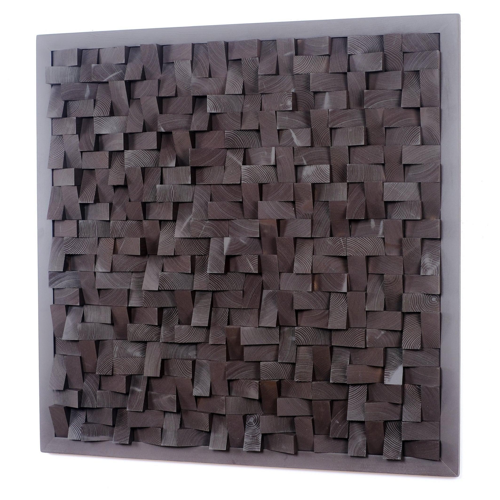 Chocolate diamond wood wall sculpture by Artdesigna, featuring a modern geometric design for wall decor.