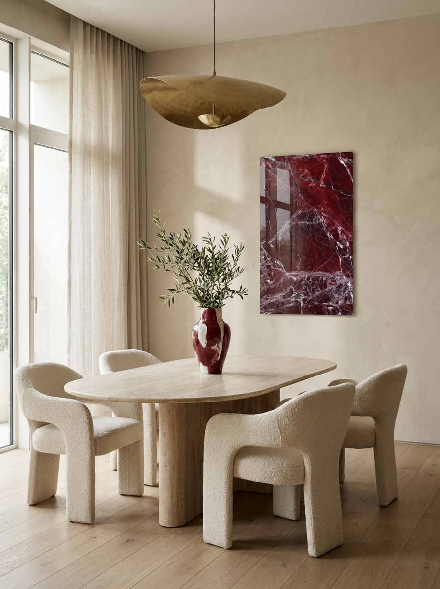 Ruby Marble - Glass Wall Art