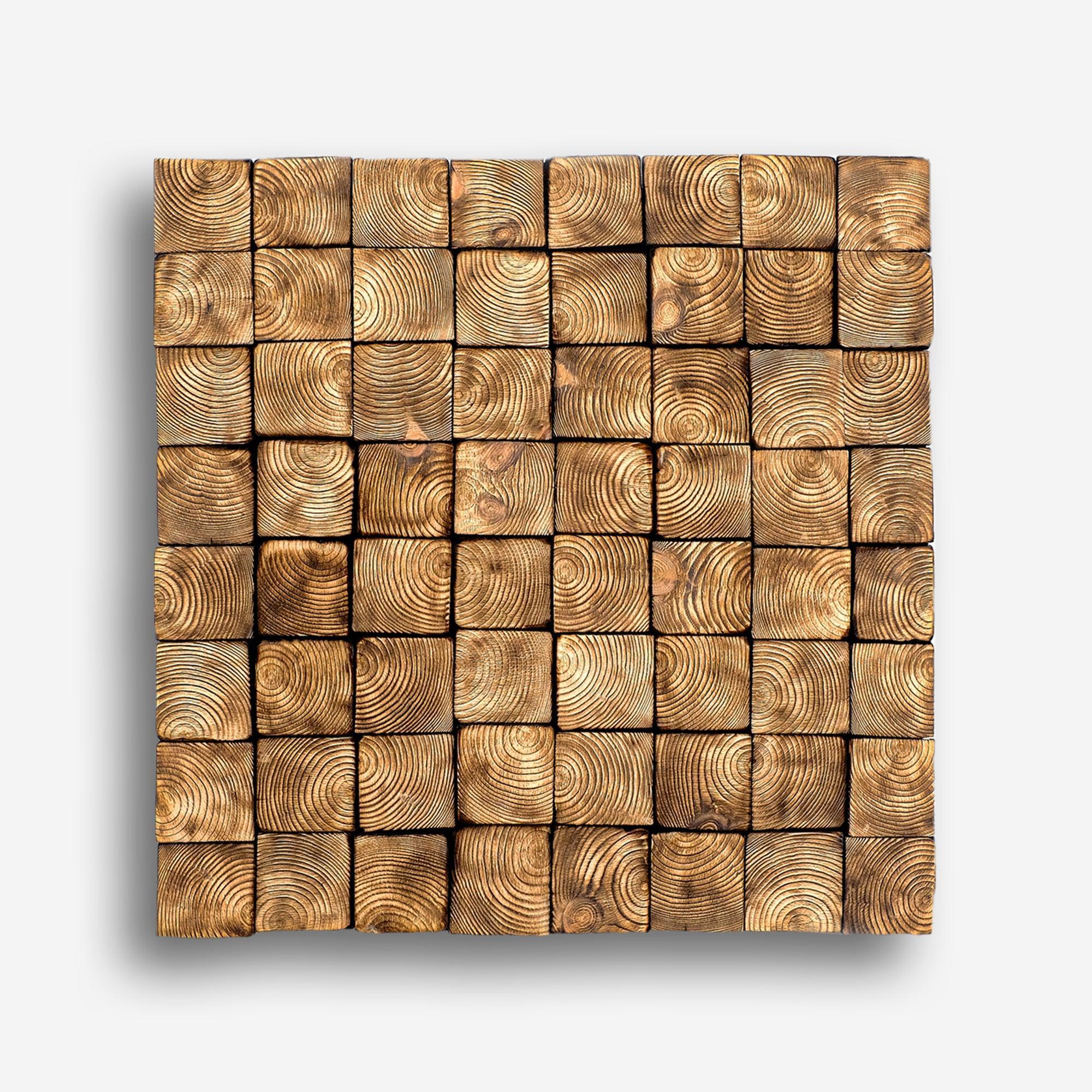 Smoked brown wood wall sculpture by Artdesigna, showcasing textured, modern wall art for contemporary interior decor.