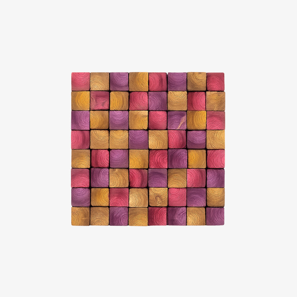 Smoked Pink Wall Sculpture | Wood Wall Sculpture