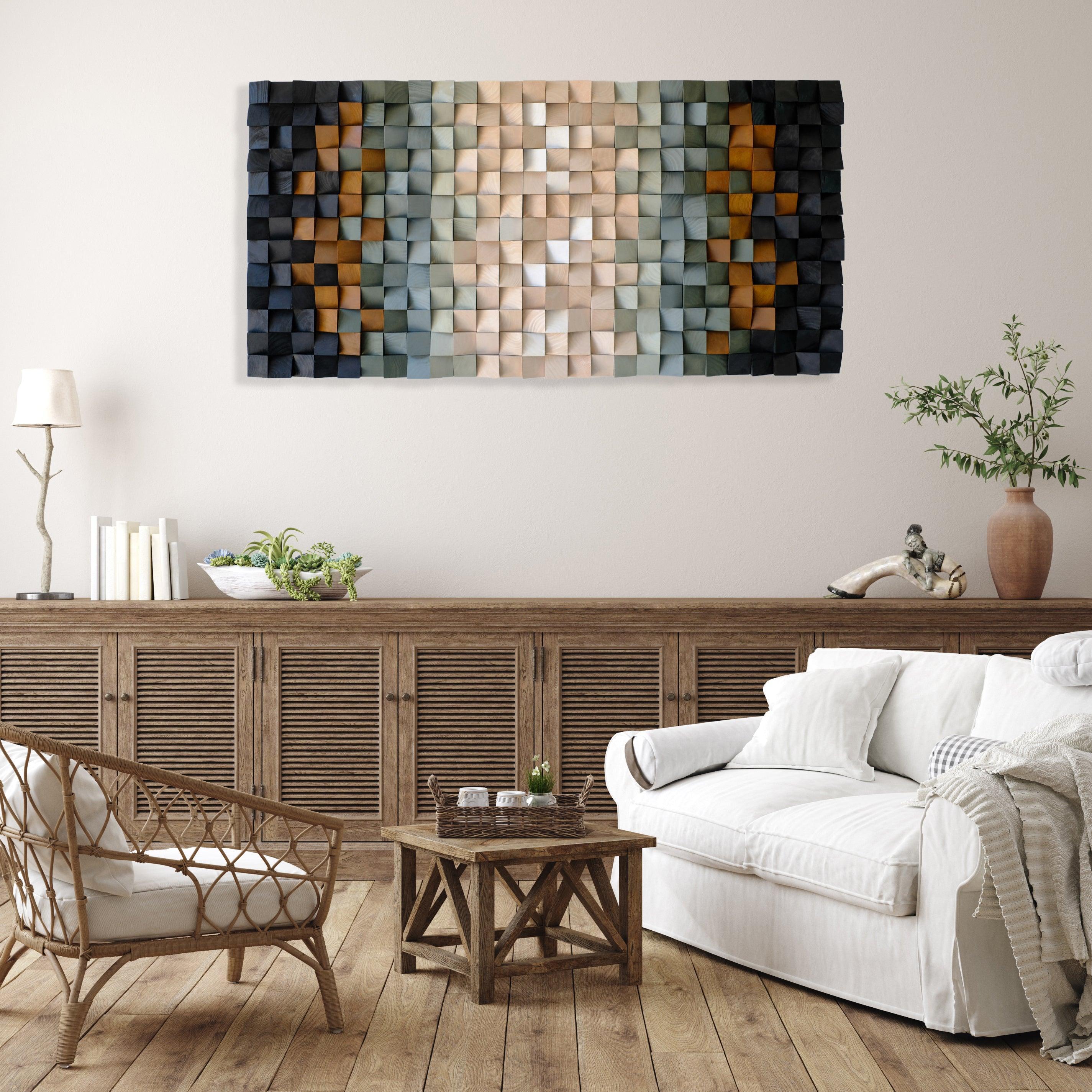 Wood wall sculpture by Artdesigna featuring a detailed Mother Earth design, perfect as natural wall decor.