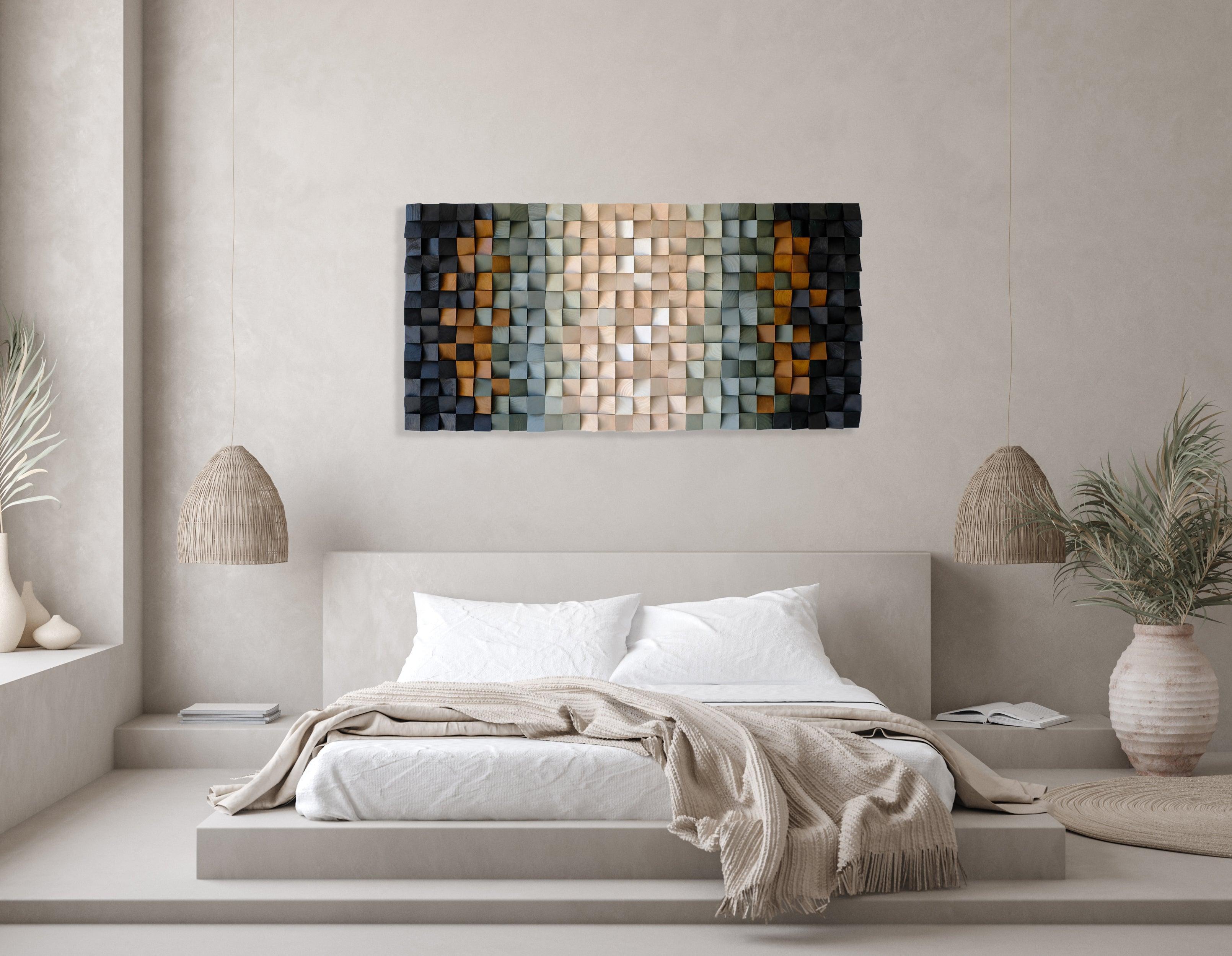 Wood wall art sculpture by Artdesigna featuring a Mother Earth design, showcasing natural wood textures and intricate craftsmanship.